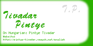 tivadar pintye business card